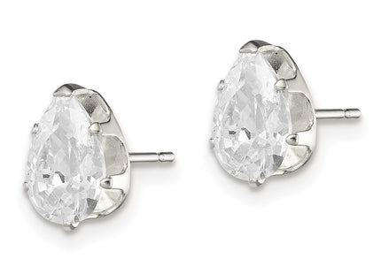 Sterling silver cubic zirconia stud earrings, alternate view