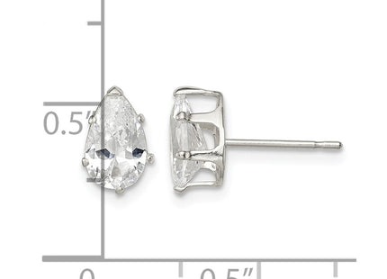 Sterling silver cubic zirconia stud earrings, further view