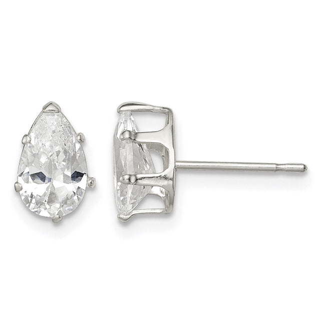 Sterling silver cubic zirconia stud earrings