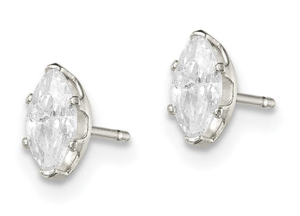Sterling silver cubic zirconia stud earrings, alternate view