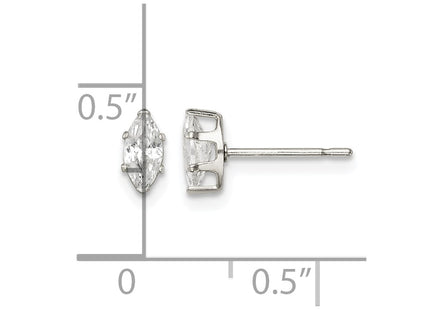 Sterling silver cubic zirconia stud earrings, further view