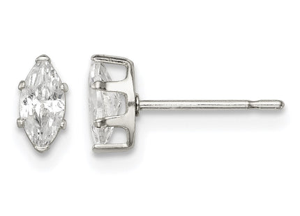 Sterling silver cubic zirconia stud earrings