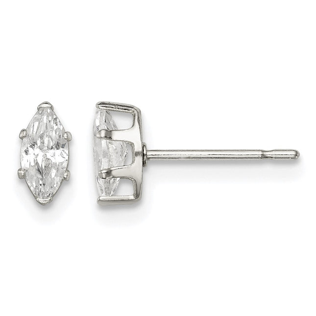 Sterling silver cubic zirconia stud earrings