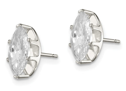 Sterling silver cubic zirconia stud earrings, alternate view