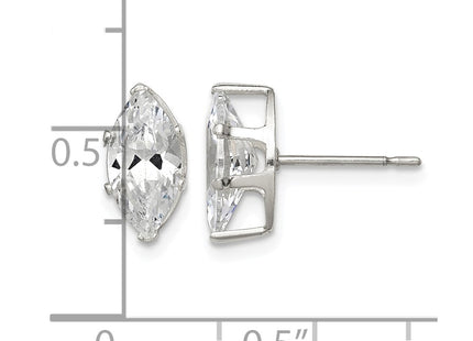 Sterling silver cubic zirconia stud earrings, further view