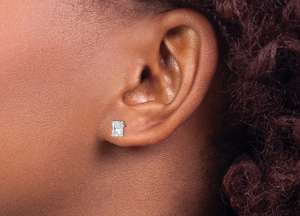 Sterling silver cubic zirconia stud earrings, another view
