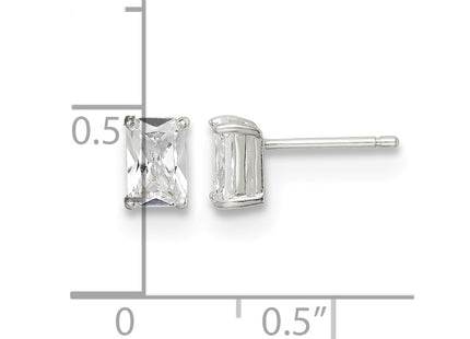 Sterling silver cubic zirconia stud earrings, further view