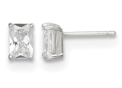 Sterling silver cubic zirconia stud earrings