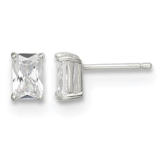 Sterling silver cubic zirconia stud earrings