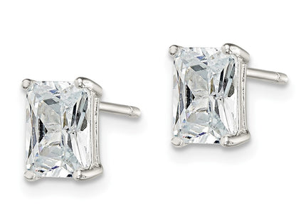 Sterling silver cubic zirconia stud earrings, alternate view