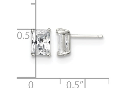 Sterling silver cubic zirconia stud earrings, further view