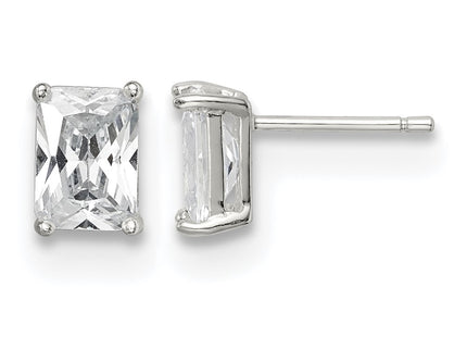 Sterling silver cubic zirconia stud earrings