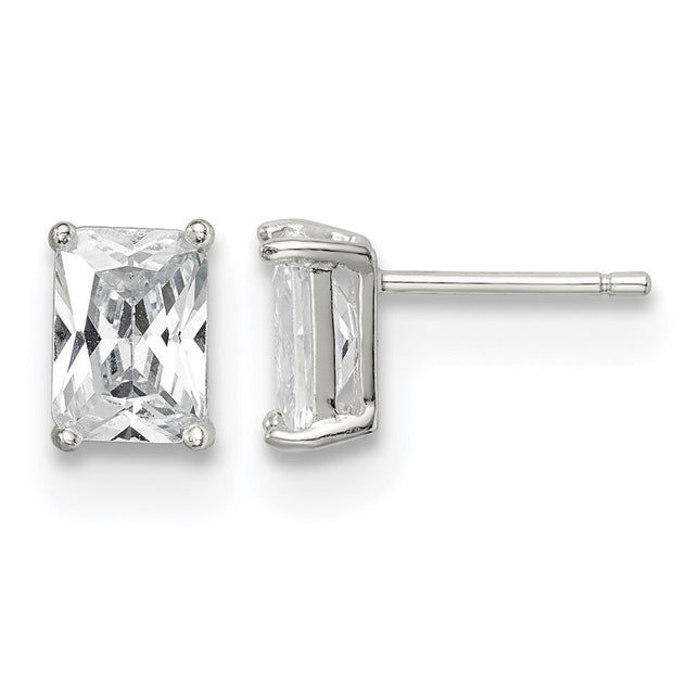 Sterling silver cubic zirconia stud earrings