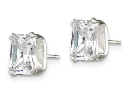 Sterling silver cubic zirconia stud earrings, alternate view