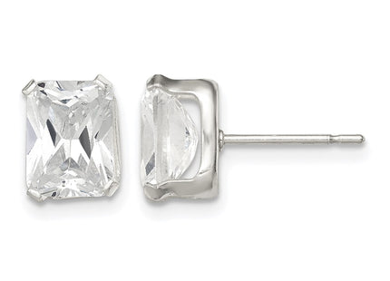 Sterling silver cubic zirconia stud earrings
