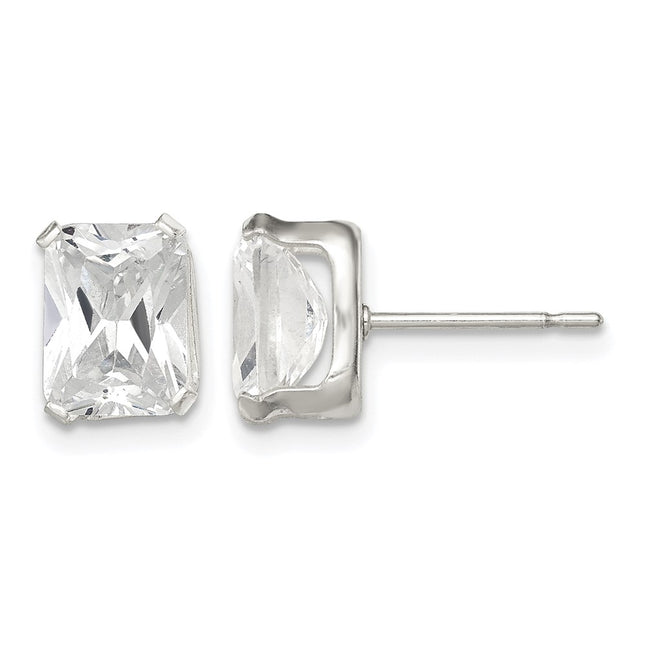 Sterling silver cubic zirconia stud earrings