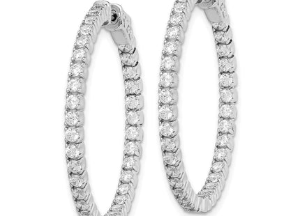 Sterling silver cubic zirconia hoop earrings, alternate view