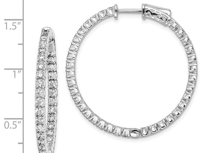 Sterling silver cubic zirconia hoop earrings, further view