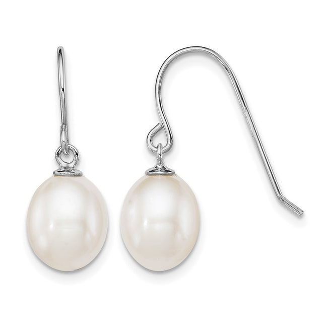 Sterling silver pearl teardrop drop earrings