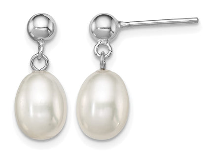 Sterling silver pearl drop earrings
