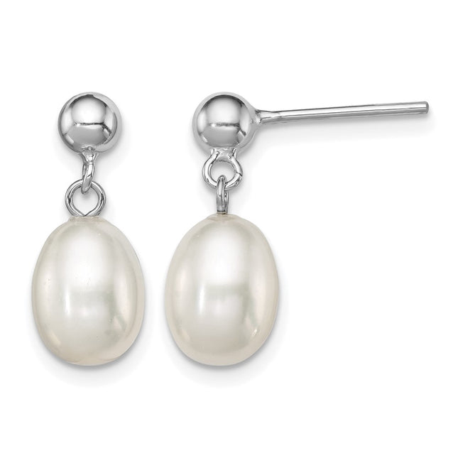 Sterling silver pearl drop earrings