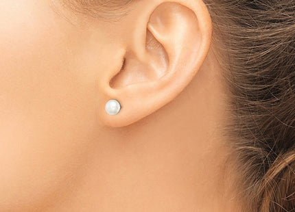 Sterling silver pearl earrings, another view
