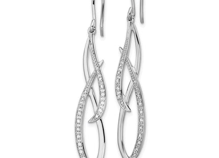 Sterling Silver Rhodium Diam. Dangle Earrings (Style QE7826)