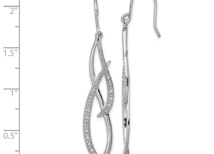 Sterling Silver Rhodium Diam. Dangle Earrings (Style QE7826)