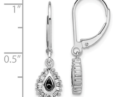 Sterling silver diamond drop earrings, further view