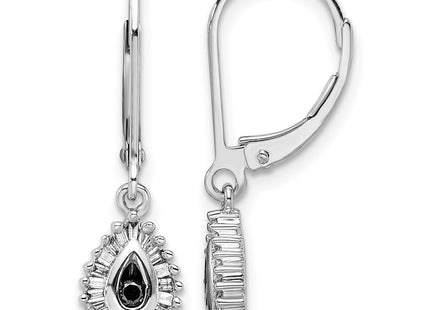 Sterling silver diamond drop earrings