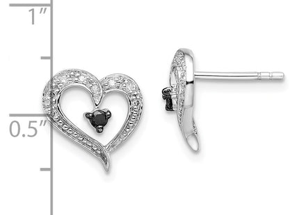 Sterling silver diamond heart earrings, further view