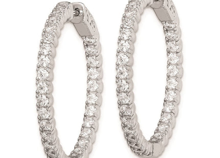 Sterling silver cubic zirconia hoop earrings, alternate view