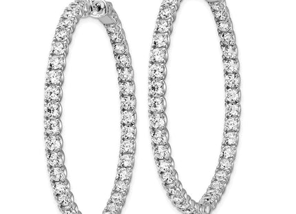 Sterling silver cubic zirconia hoop earrings, alternate view