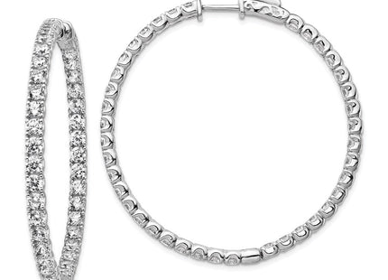 Sterling silver cubic zirconia hoop earrings