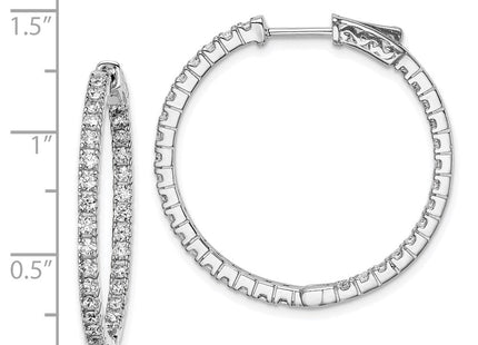 Sterling silver cubic zirconia hoop earrings, further view