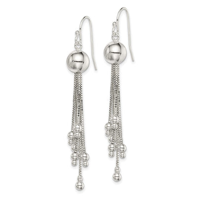 Sterling Silver Shepherd Hook Earrings, 57 x 8mm