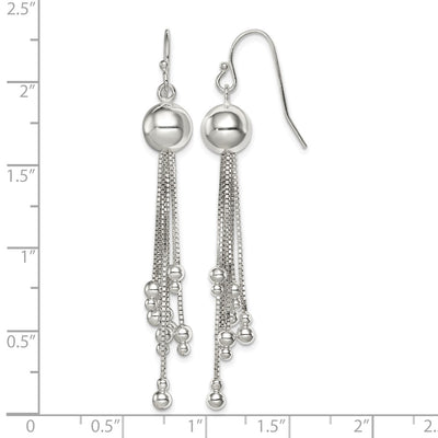 Sterling Silver Shepherd Hook Earrings, 57 x 8mm