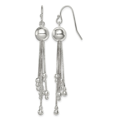 Sterling Silver Shepherd Hook Earrings, 57 x 8mm