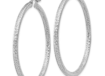 Sterling Silver Rhodium-plated D/C Hoop Earrings (Style QE8092)