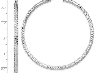 Sterling Silver Rhodium-plated D/C Hoop Earrings (Style QE8094)