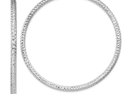 Sterling Silver Rhodium-plated D/C Hoop Earrings (Style QE8094)