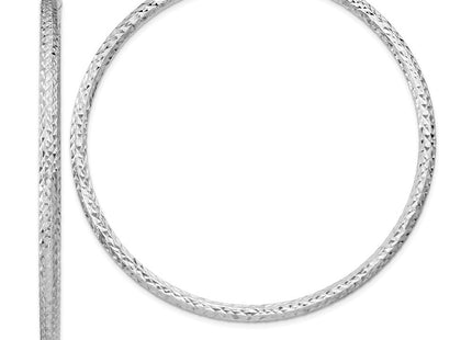 Sterling Silver Rhodium-plated D/C Hoop Earrings (Style QE8095)