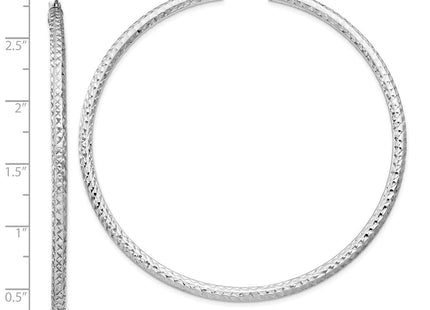 Sterling Silver Rhodium-plated D/C Hoop Earrings (Style QE8096)