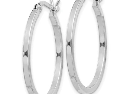 Sterling Silver Rhodium-plated 1. Hoop Earrings