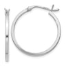 Sterling Silver Rhodium-plated 1. Hoop Earrings