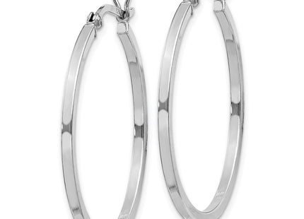 Sterling silver hoop earrings, alternate view