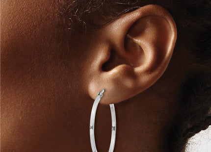 Sterling silver hoop earrings, another view