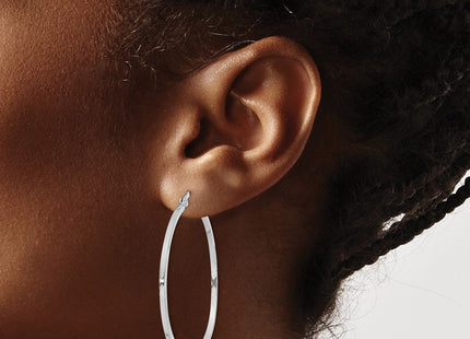 Sterling silver hoop earrings, another view