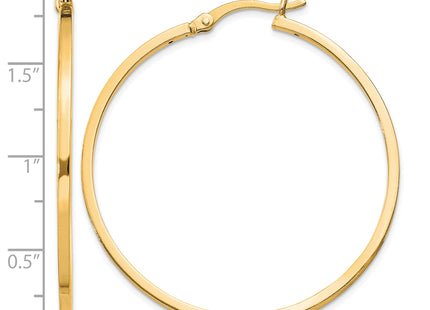 Sterling Silver Flash Gold-plated 1. Hoop Earrings, 40 x 1.5mm
