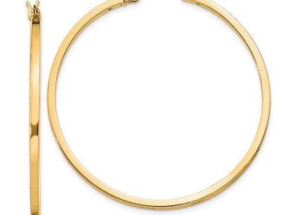 Sterling Silver Flash Gold-plated 1. Hoop Earrings (Style QE8100GP)